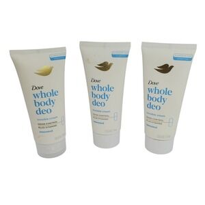 Lot of 3 Dove Whole Body Deo Invisible Cream Unscented Aluminum Free 2.5 oz Each